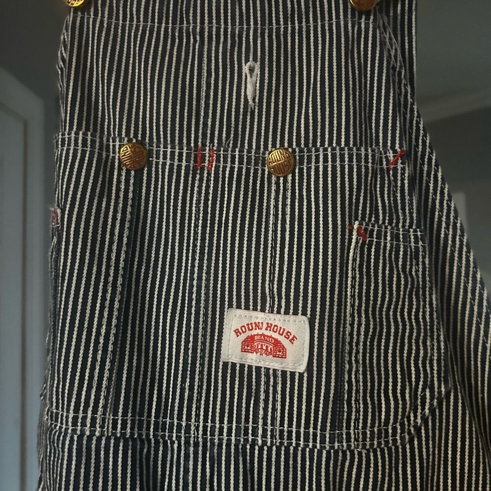Round House Striped Overalls size 34/32 like new. Vintage